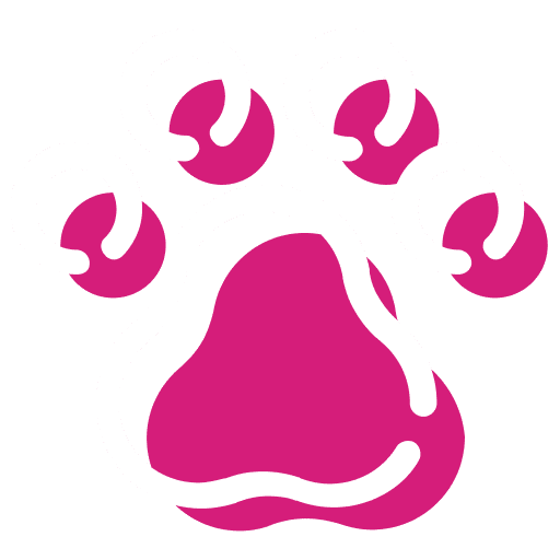 Stylized paw print with white outlines