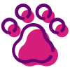 Pink and purple paw print design